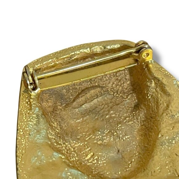 Vintage Alexis Kirk Egyptian Revival Brooch Unsigned Pharaoh Glass Scarab Pin - Picture 10 of 10